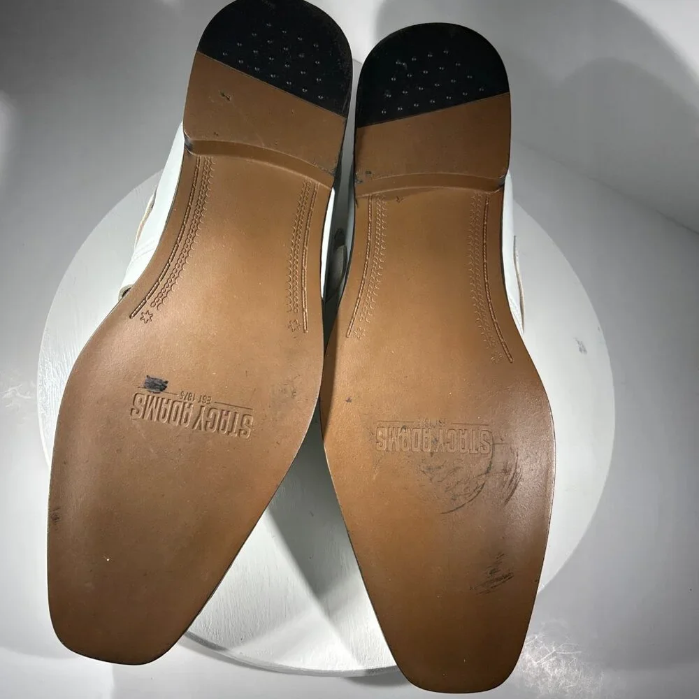 Stacy Adams Fisherman Mens Size 14 M Dress Sandals Shoes White Leather Weave SA - Picture 8 of 12